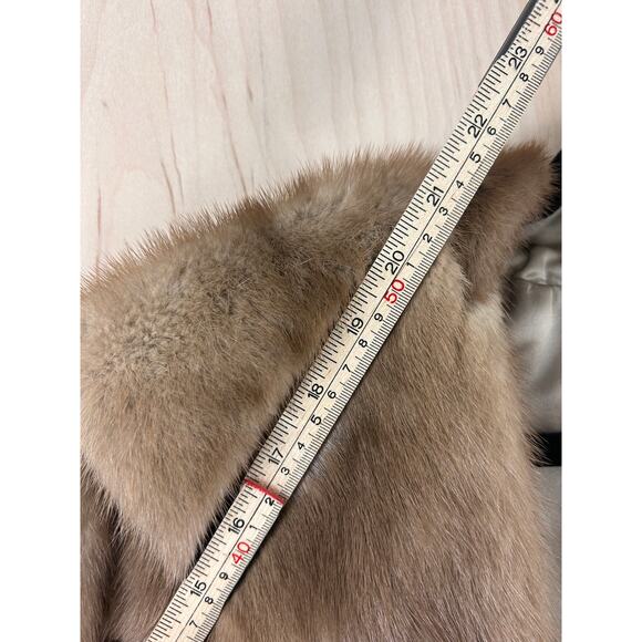 Robert Schechmer NY Vintage Real Fur Cape Brown Shawl Collar Monogrammed - Picture 6 of 12